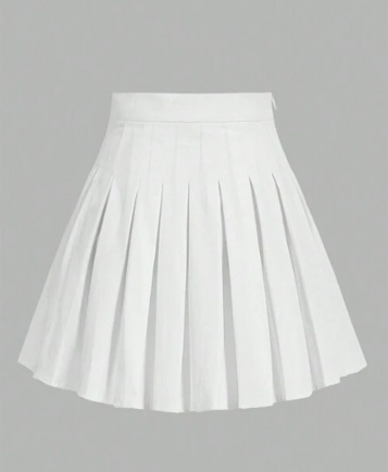 Falda pliegues blanca